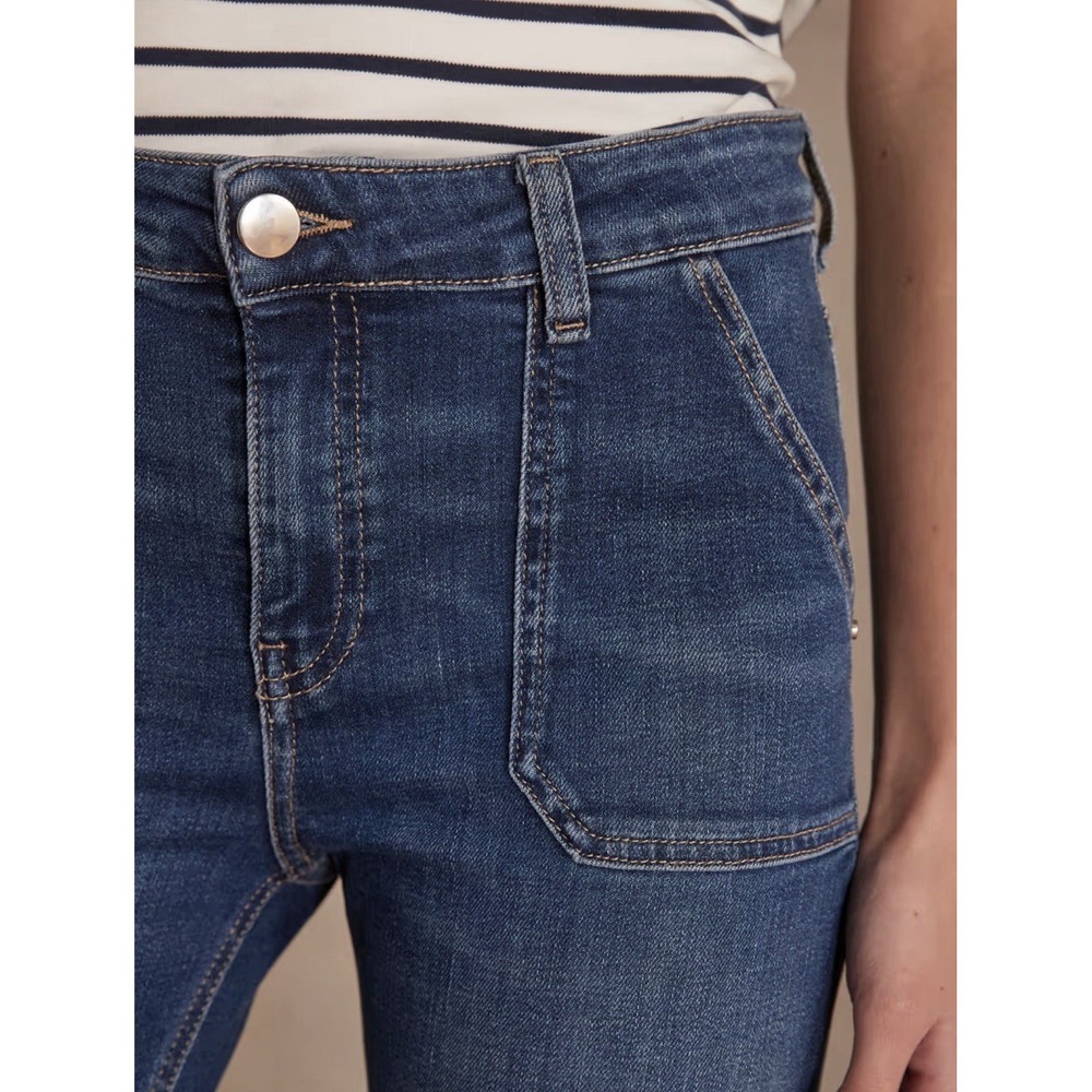 Maison 123 Paris Jeans Sz 4/6 Nala Stretch Ankle Crop‎ F 38 Straight Tapered Leg